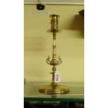 A Victorian brass candlestick, 29cm high