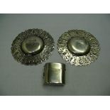 A pair of antique white metal dishes, ma