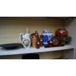 A mixed lot, to include: stoneware bottl