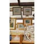 S Wood, four small gouaches, each signed