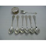 A set of six Danish silver teaspoons, by