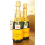 Two 37.5cl half bottles of Veuve Clicquo