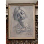 Trish Van Dyke, a clown, signed, oil on