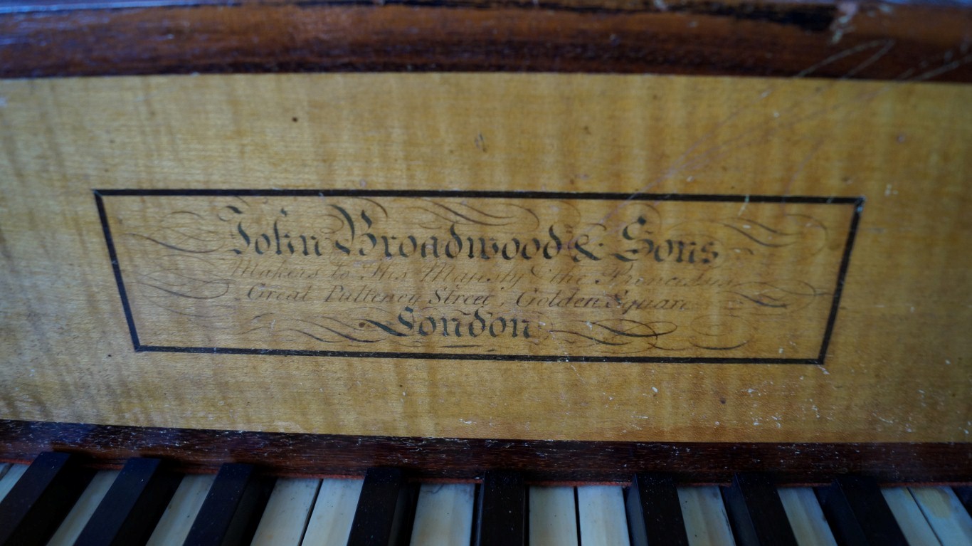 An early 19th century mahogany and ebony strung square piano, by John Broadwood and Sons, London, - Image 3 of 6