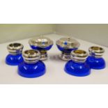 A set of six contemporary silver and blu