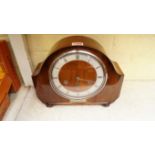 A 1950s Smiths walnut mantel clock, with