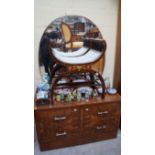 A 1930s figured walnut double wardrobe a