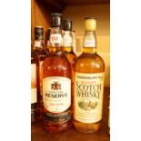 Three 1 litre bottles of blended whisky,