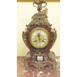 A late 19th century, Louis XV style, tortoiseshell boulle bracket type clock, 42.5cm high.