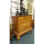 A George I walnut and featherbanded chest on stand, 103.5cm wide.  Condition Report: Condition is