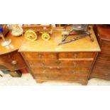 An 18th century walnut chest of two shor