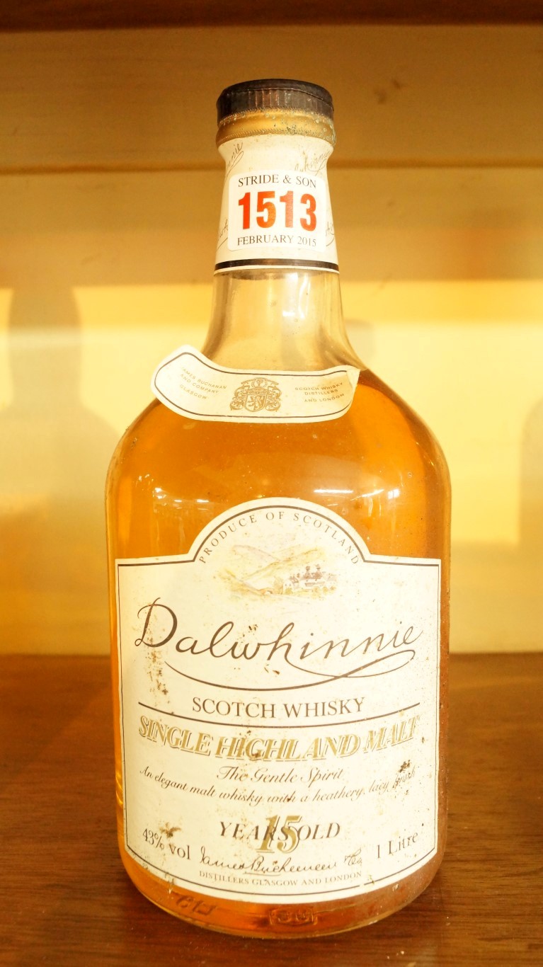 A 1 litre bottle of Dalwhinnie 15 year o