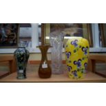 A Royal Doulton pottery vase; together w