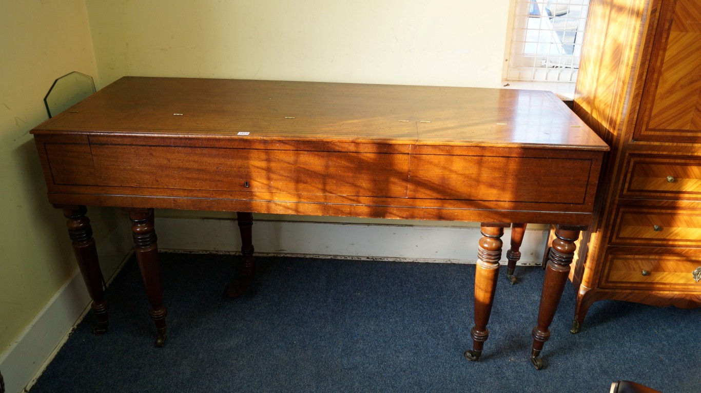 An early 19th century mahogany and ebony strung square piano, by John Broadwood and Sons, London, - Image 2 of 6