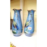 A pair of Torquay pottery vases, each pa