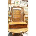 A 19th century mahogany toilet mirror, w