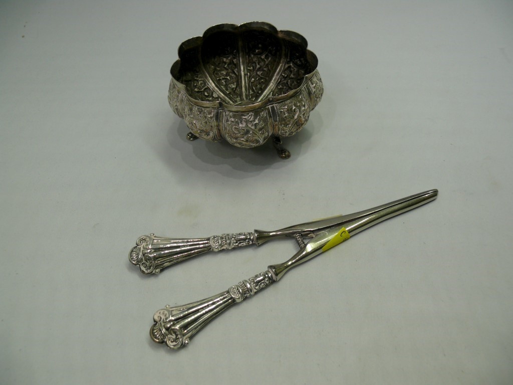 An Indo-Persian metal sugar bowl, decora