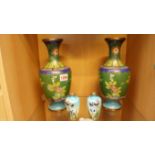 A pair of Chinese cloisonne vases, 26.5c
