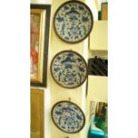 A set of three late 19th/early 20th century Chinese crackle glaze plates, 26cm diameter.