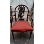 A George III style mahogany elbow chair