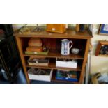 An antique mahogany open bookcase, 91.5c