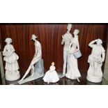 A Lladro porcelain figure group; togethe