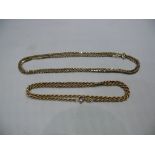 Two 9ct gold necklace chains, 19g.