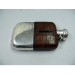 A Victorian silver mounted glass hip flask, by Frederick C Asman & Co, Sheffield 1900, with