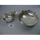 A silver sauce boat, by E Viner, Sheffie