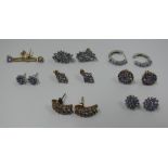 A collection of stud earrings set tanzan