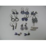 A collection of 925 silver and tanzanite