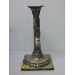 A 19th century continental metal candlestick, 24.5cm. Condition Report: Condition is fair.  There