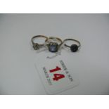 A 9ct gold ring set spinel; together wit