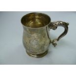 A silver baluster mug, by J B C & S Ltd, Birmingham, 11 cm, 321g Condition Report: Engraved Oxford