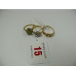 Three various 18ct gold gem set rings. Condition Report: Overall weight - including stones 9.5 gm