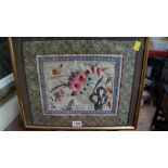 A Chinese silk embroidered panel, 29 x 3