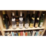 Fifteen various bottles of German white wine.