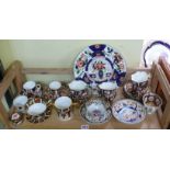 A small quantity of 19th century and later English imari pattern tea wares.