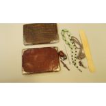 Two crocodile skin gentleman's wallets; and a small quantity of costume jewellery.