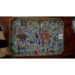 A Chinese cloisonne rectangular tray,
