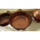 An early Victorian copper preserving pan, width including handles 57cm.