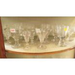 A collection of English drinking glasses, mostly 19th century.