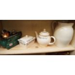 A novelty 'kitchen range' tea pot and cover; together with two Emma Bridgewater items; and a large