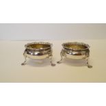 A pair of late Victoriam silver circular salts, by William M Hayes, Birmingham 1900,