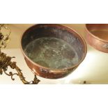 A Victorian copper twin handled preserving pan, stamped 'W S Adams & Son',