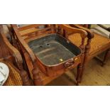 A large rectangular copper Bain Marie, with original drainer,