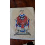 Chinese School, 19th century, a seated scholar and companion, a pair, unsigned,