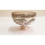 A Chinese silver pedestal bowl, by Zee Wo, late 19th/early 20th century,