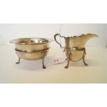 A Victorian silver milk jug and matching sugar bowl, by George Nathan and Ridley Hayes,
