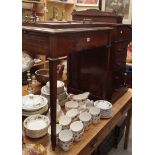 A mahogany and brass strung gueridon, with removable glass tray top,